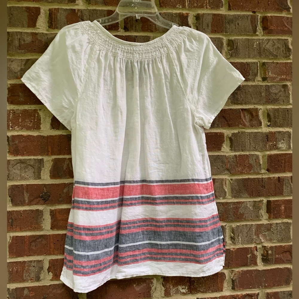 Talbot’s Linen Blouse With Smocking, Size Medium - image 3